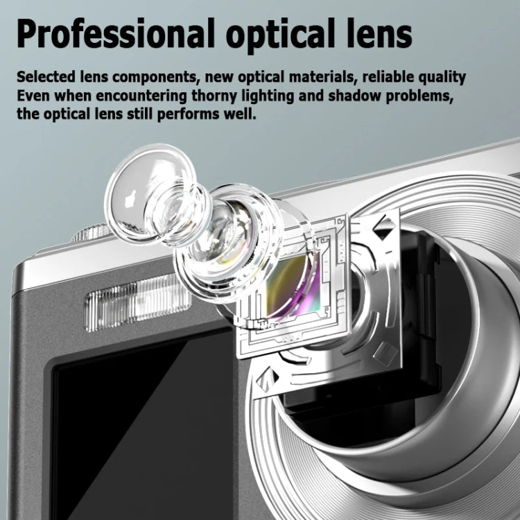 4K HD Optical Zoom Digital Camera 60MP Dual Screen Selfie Camera, No Memory, Black, White, Silver 4K HD Optical Zoom Digital Camera 60MP Dual Screen Selfie Camera, No Memory, Black, White, Silver